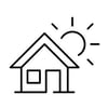 house icon with sunshine 300w